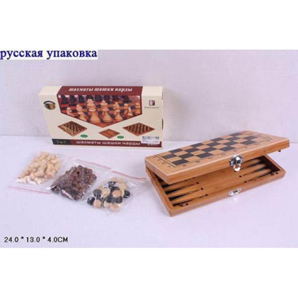Шахи дерев'яні 3в1" (120) B15594