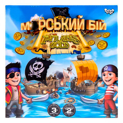 Настільна гра Danko Toys "Морський бій. Pirates Gold" розважальна G-MB-03U Настільна гра Danko Toys "Морський бій. Pirates Gold" розважальна G-MB-03U