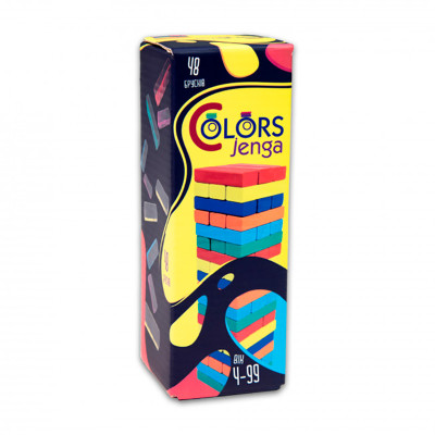Настільна гра Colors Jenga 48 брусків українською мовою Strateg (30717) 30717