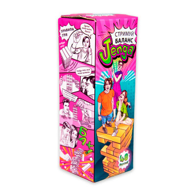 Настільна гра Стримуй баланс Jenga 48 брусків українською мовою Strateg (30 30722 Настільна гра Стримуй баланс Jenga 48 брусків українською мовою Strateg (30 30722
