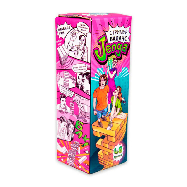 Настільна гра Стримуй баланс Jenga 48 брусків українською мовою Strateg (30 30722