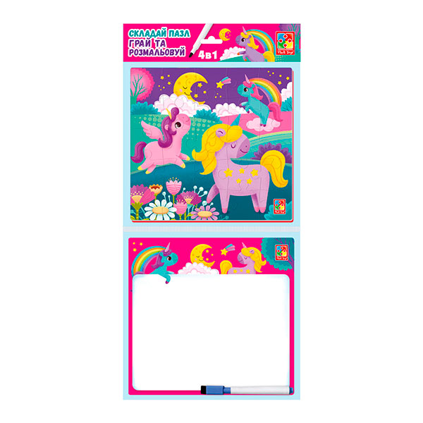 Настільна гра Vladi Toys "Набір 4в1. Єдинороги" VT2002-05 Настільна гра Vladi Toys "Набір 4в1. Єдинороги" VT2002-05