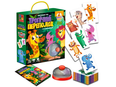 Гра настільна Vladi Toys Тропічний переполох із дзвінком VT8010-13 Гра настільна Vladi Toys Тропічний переполох із дзвінком VT8010-13