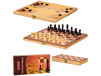 Шахи дерев'яні 3в1 у коробці S3031 Шахи дерев'яні 3в1 у коробці S3031