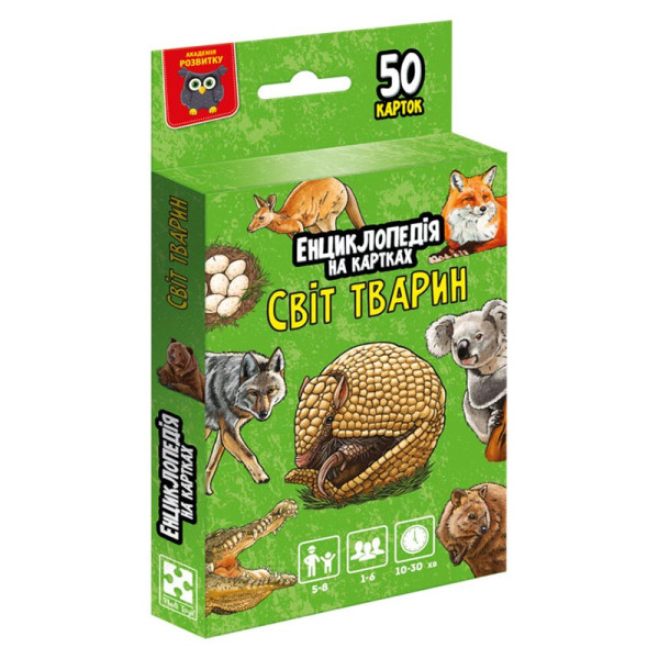 Енциклопедія на картках Vladi Toys «Світ тварин» VT6002-01 Енциклопедія на картках Vladi Toys «Світ тварин» VT6002-01