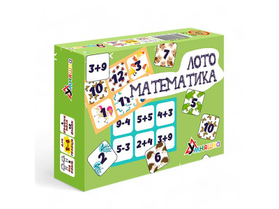 Настільна гра Умняшка "Лото математика" розвиваюча 2149