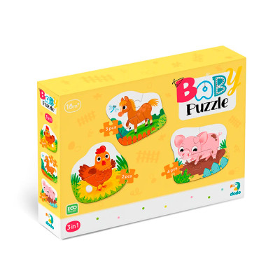 Пазл 3 в 1 Dodo «День на фермі» для дітей 300394