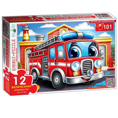 Пазл Енергія Плюс Пожежна машина 12 елементів Ен.8205