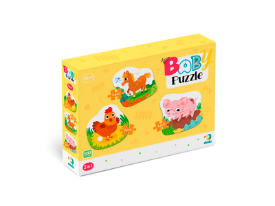 Пазл 3 в 1 Dodo «День на фермі» для дітей 300394