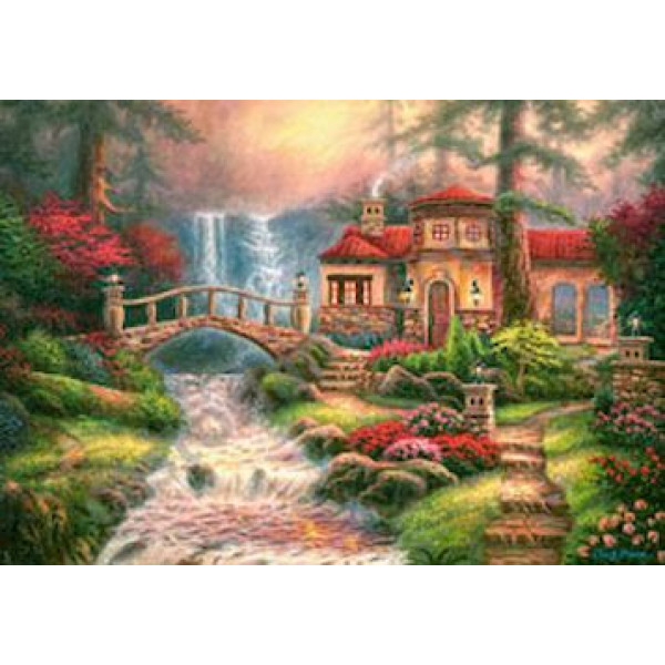 Пазл 500 елементів "Будинок біля водоспаду" 52202