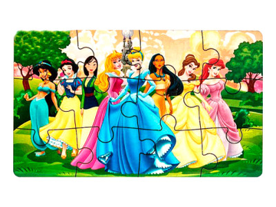 Дерев'яний Пазл з підкладкою "Принцеси" Jum.9369