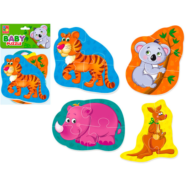 Гра розвиваюча Vladi Toys Малюк зможе "Тигреня та друзі" м'які бейбі пазли VT1106-72