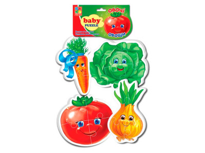 Бейбі пазли Vladi Toys 4 в 1 "Овочі" VT1106-76 Бейбі пазли Vladi Toys 4 в 1 "Овочі" VT1106-76
