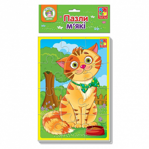 Мякий пазл Vladi Toys Котик та песик A5 розвиваючий VT1103-43 Мякий пазл Vladi Toys Котик та песик A5 розвиваючий VT1103-43