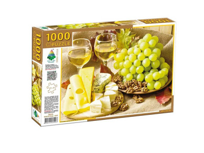 Пазли 1000 "Вино виноград сир" Ен.4993