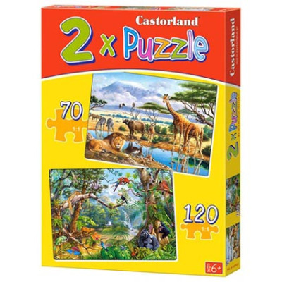 Пазли 2 в 1 "Саванна і джунглі" 021031