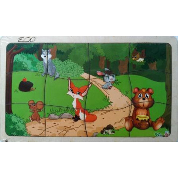 Деревяний Пазл у рамці "Лісові тварини" Jum.3912