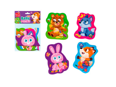 Пазли максі Vladi Toys Малюк Зможе «Лісові звірі» з грою картонні VT1722-22