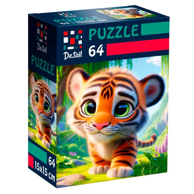 Пазл De.tail Миле тигреня 64 деталі DT1234-15 Пазл De.tail Миле тигреня 64 деталі DT1234-15