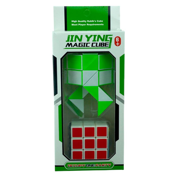 Кубик Рубіка зі змійкою в коробці 26*11*7см T1110_Green
