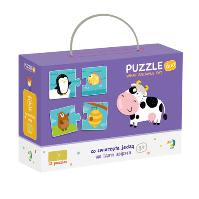 Пазл DoDo Хто що їсть 12 пазлів по 2 елементи 300118