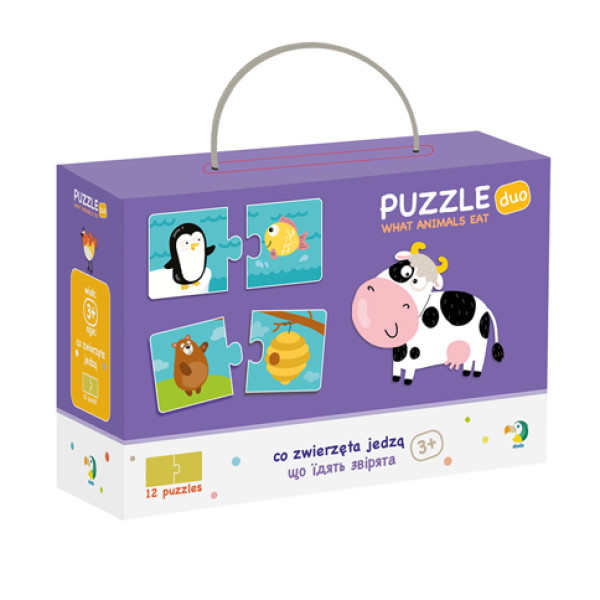 Пазл DoDo Хто що їсть 12 пазлів по 2 елементи 300118