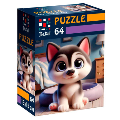 Пазл De.tail Малий хаскі 64 деталі DT1234-16 Пазл De.tail Малий хаскі 64 деталі DT1234-16