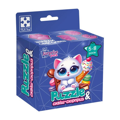 Пазли Vladi Toys "Біле кошенятко" із сквіш-сюрпризом VT8030-03