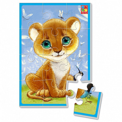 М'який пазл Vladi Toys Зебрік та левеня A5 розвиваючий VT1103-42