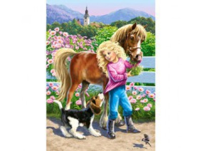 Пазли "Прогулянка з поні та собакою" 06755