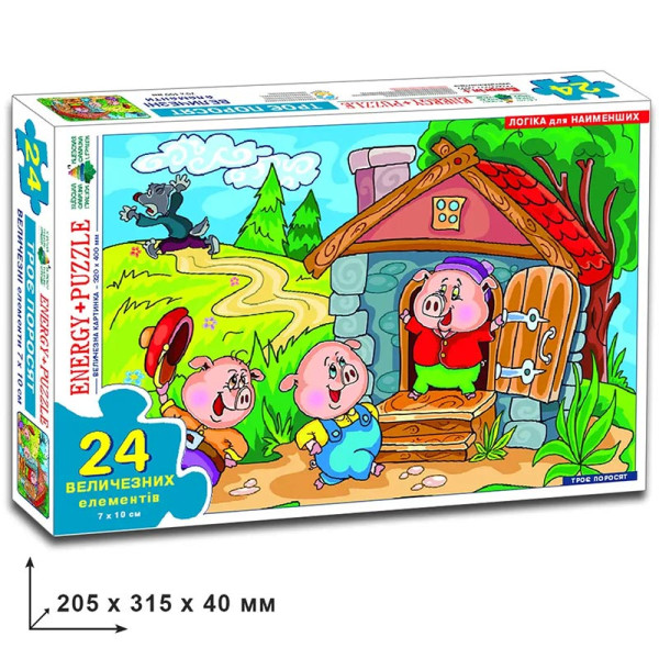 Пазл 24 ел. "Три поросятка" в кор. Ен.2098