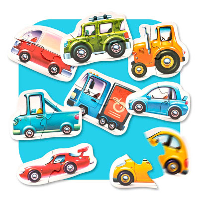 Пазли 8 в 1 "Машинки" CUBIKA з дерева 15245