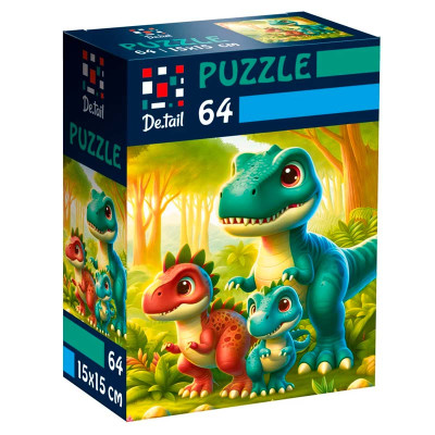 Пазли Vladi Toys De.tail Веселі динозаврики 64 деталі DT1234-21 Пазли Vladi Toys De.tail Веселі динозаврики 64 деталі DT1234-21