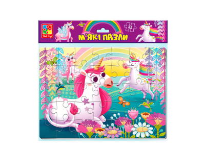 М'які пазли Vladi Toys А4 "Єдинороги" 35 елементів фомові VT1102-34 М'які пазли Vladi Toys А4 "Єдинороги" 35 елементів фомові VT1102-34