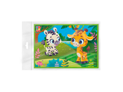 Розвиваюча гра Vladi Toys Зебра та жираф мякі пазли А5 VT1104-21