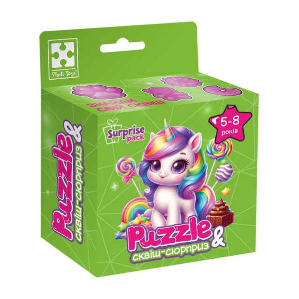 Пазли Vladi Toys "Єдиноріжка"2 із сквіш-сюрпризом VT8030-02