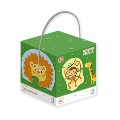 Пазл DoDo 6 в 1 Дикі тварини 6 пазлів по 2/3/4 елементи 300153 Пазл DoDo 6 в 1 Дикі тварини 6 пазлів по 2/3/4 елементи 300153