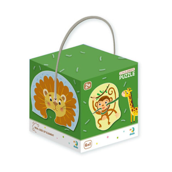 Пазл DoDo 6 в 1 Дикі тварини 6 пазлів по 2/3/4 елементи 300153