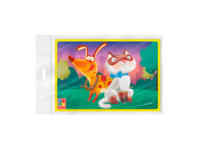 Мякий пазл Vladi Toys Котик та песик A5 розвиваючий VT1104-20 Мякий пазл Vladi Toys Котик та песик A5 розвиваючий VT1104-20