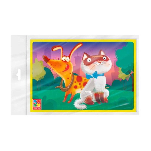 М'який пазл Vladi Toys Котик та песик A5 розвиваючий VT1104-20