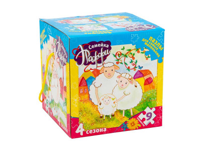 Пазли 4 в 1 (рос) 20169 "Сімейка Паффі" в кор-ці 17*17*17см 20169