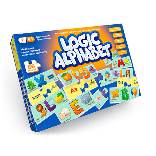 Пазли-асоціації Danko Toys "Logic Alphabet" розвиваючі G-LoA-01-04U