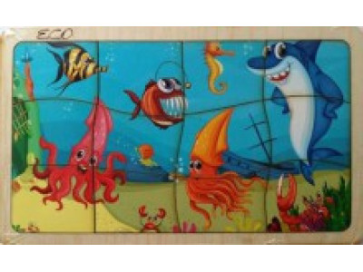 Деревяний Пазл у рамці "Підводний світ" Jum.3909