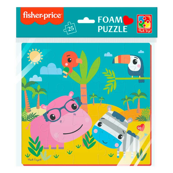 М'які пазли Vladi Toys "Fisher Price. Бегемот та зебра" фомові 22х23 см VT1109-04