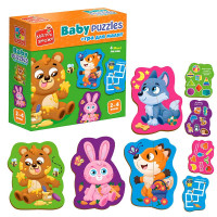 Пазли Vladi Toys Лісові звірі картонні з грою VT1722-26
