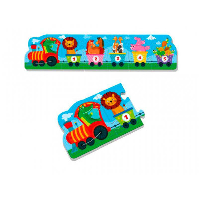 М'які пазли Vladi Toys Веселий потяг Baby puzzles розвиваючі VT1106-95
