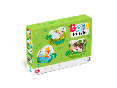 Пазл 3 в 1 Dodo «Сільські тварини» для дітей 300393 Пазл 3 в 1 Dodo «Сільські тварини» для дітей 300393