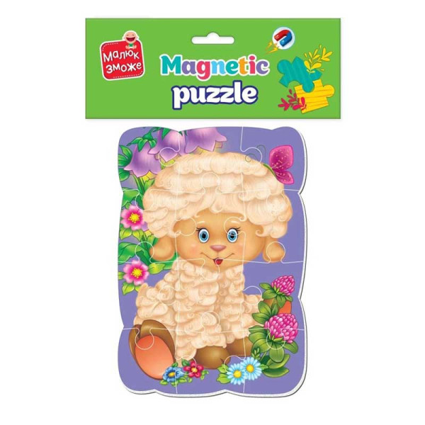 Пазли магнітні А5 Малюк зможе "Овечка" VT3301-02 (укр) VT3301-02