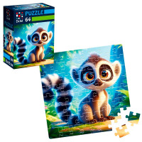 Пазли Vladi Toys De.tail Лемур в джунглях 64 деталі DT1234-14