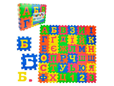 Пазли фомові EVA український алфавіт 36 дет 14*14*08 см PL81002
